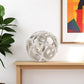 5" Silver Aluminum Geo Orb Tabletop Sculpture