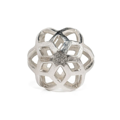 5" Silver Aluminum Geo Orb Tabletop Sculpture