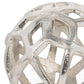 5" Silver Aluminum Geo Orb Tabletop Sculpture