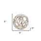 5" Silver Aluminum Geo Orb Tabletop Sculpture