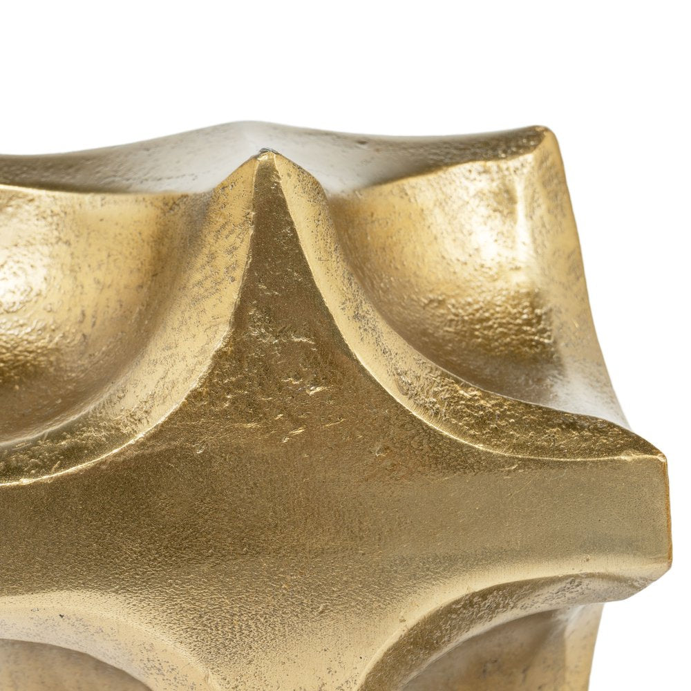 5" Gold Aluminum Faceted Orb Tabletop Sculpture