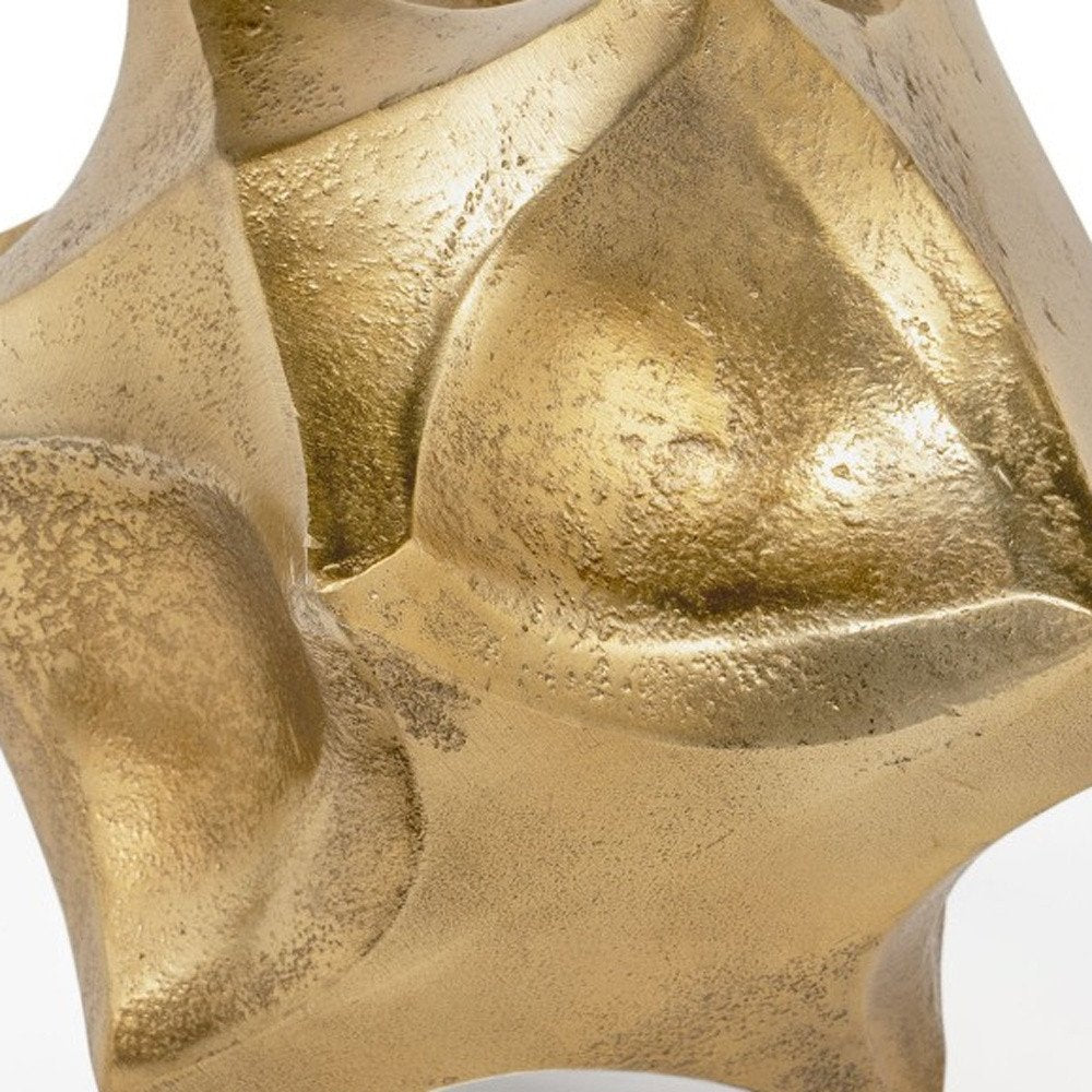 5" Gold Aluminum Faceted Orb Tabletop Sculpture