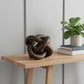 10" Brown Solid Wood Tabletop Sculpture