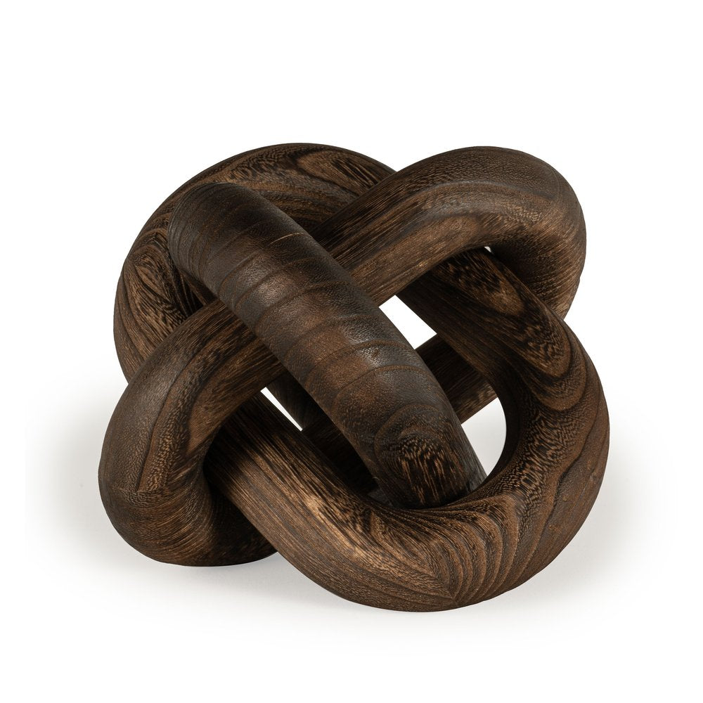 10" Brown Solid Wood Tabletop Sculpture