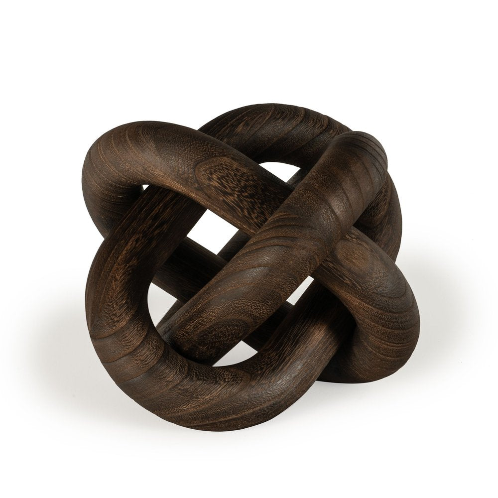 10" Brown Solid Wood Tabletop Sculpture