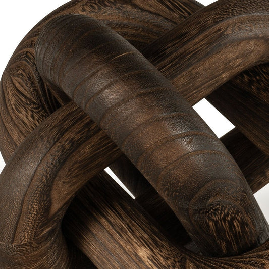 10" Brown Solid Wood Tabletop Sculpture