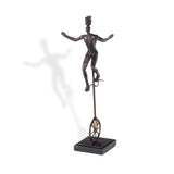 16" Bronze Resin Unicycle Man Tabletop Sculpture