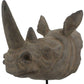 17" Brown Resin Rhinoceros Tabletop Sculpture