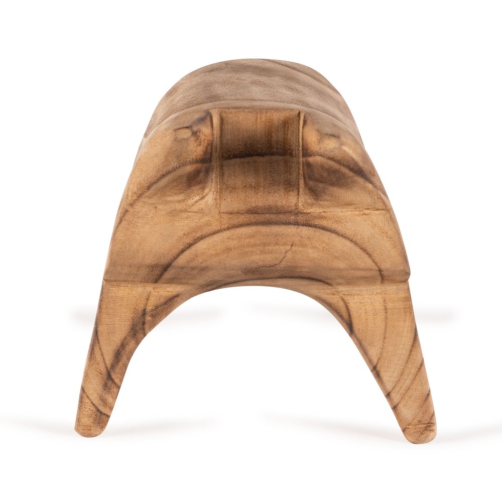 6" Brown Solid Wood Bull Tabletop Sculpture