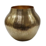 11" Gold Aluminum Round Table Vase