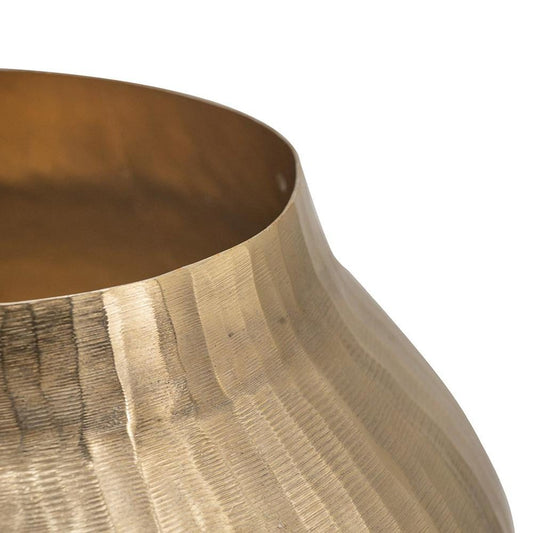 11" Gold Aluminum Round Table Vase