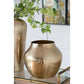 11" Gold Aluminum Round Table Vase