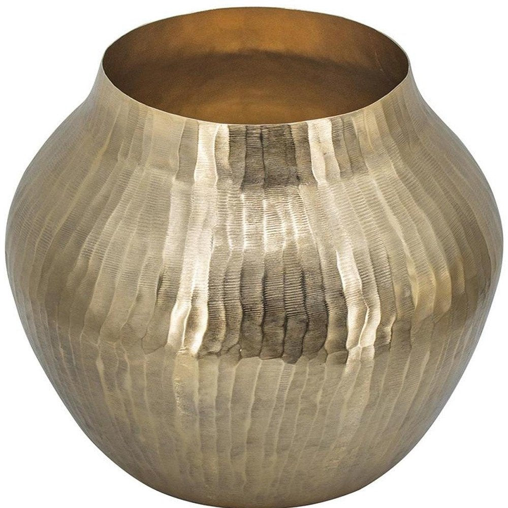 11" Gold Aluminum Round Table Vase