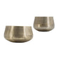 Set of Two Gold Aluminum Round Table Vases