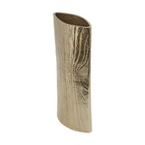 15" Gold Oval Aluminum Table Vase