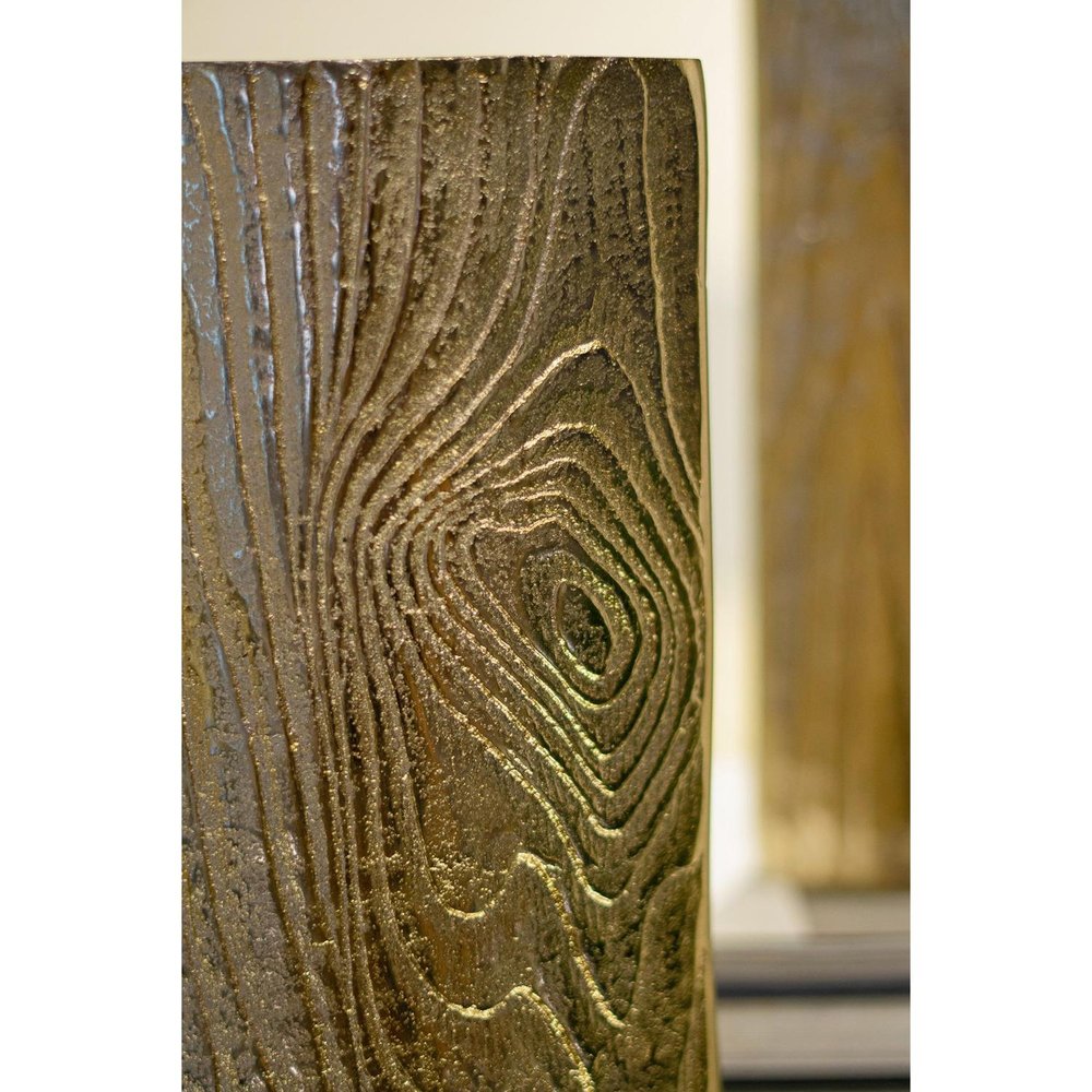 15" Gold Oval Aluminum Table Vase