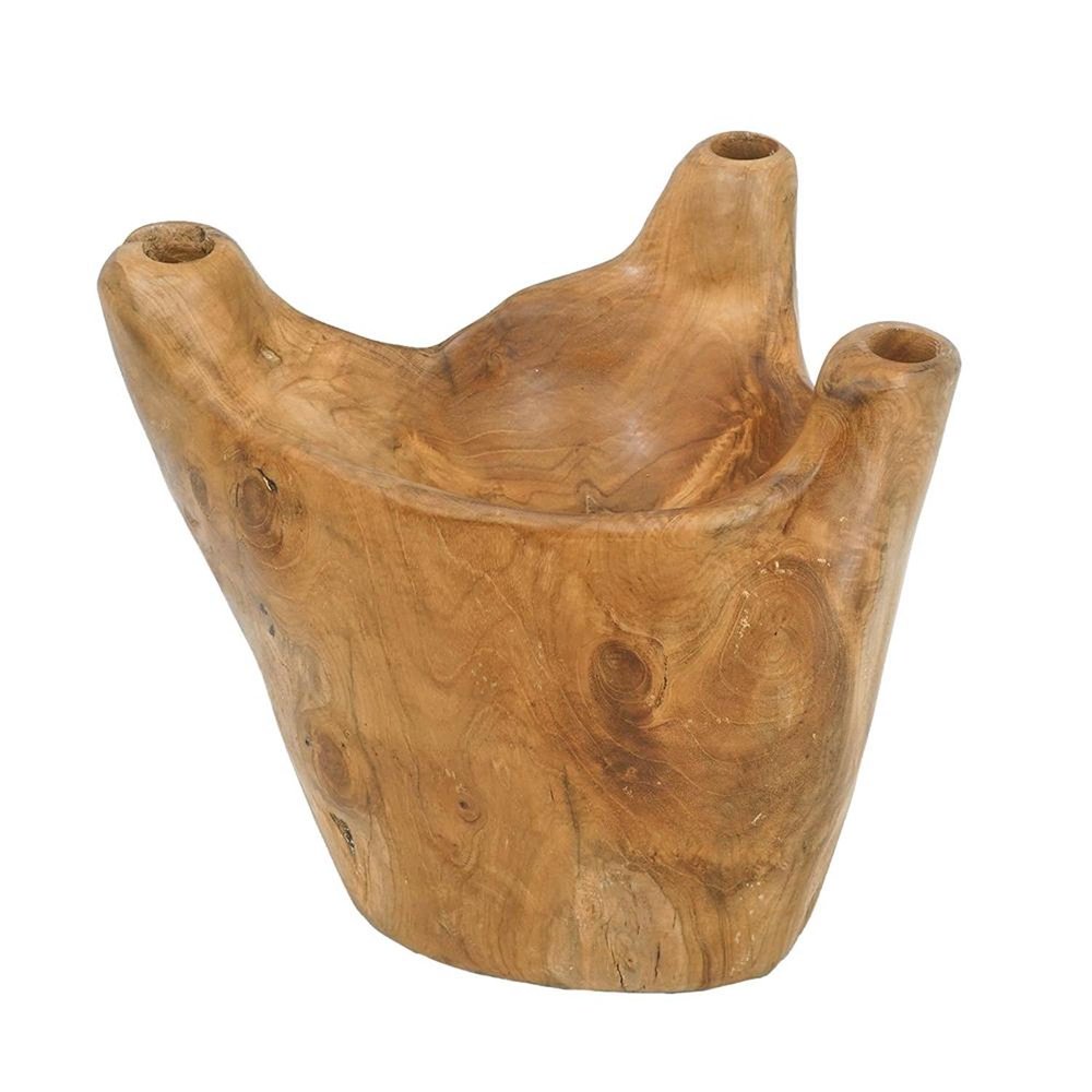 8" Natural Round Solid Wood Table Vase