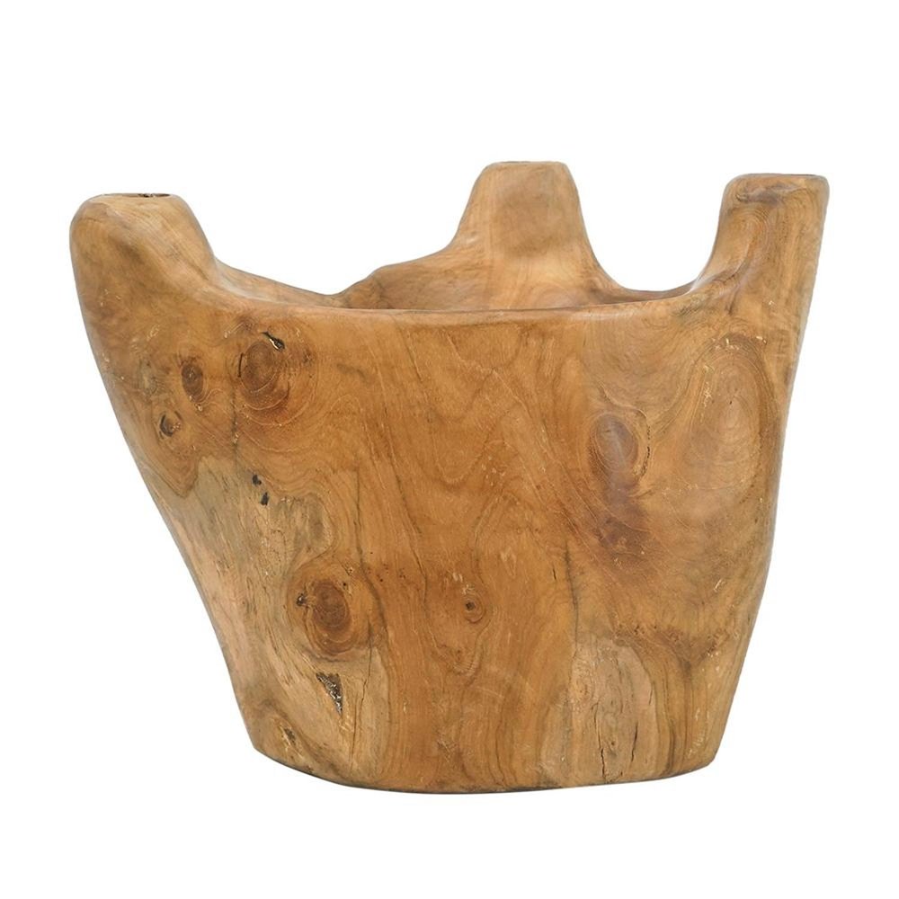 8" Natural Round Solid Wood Table Vase