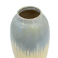 16" Blue And Cream Reactive Glaze Ceramic Cylinder Table Vase