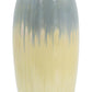 16" Blue And Cream Reactive Glaze Ceramic Cylinder Table Vase