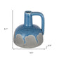 9" Blue And Gray Ceramic Urn Jug Vase