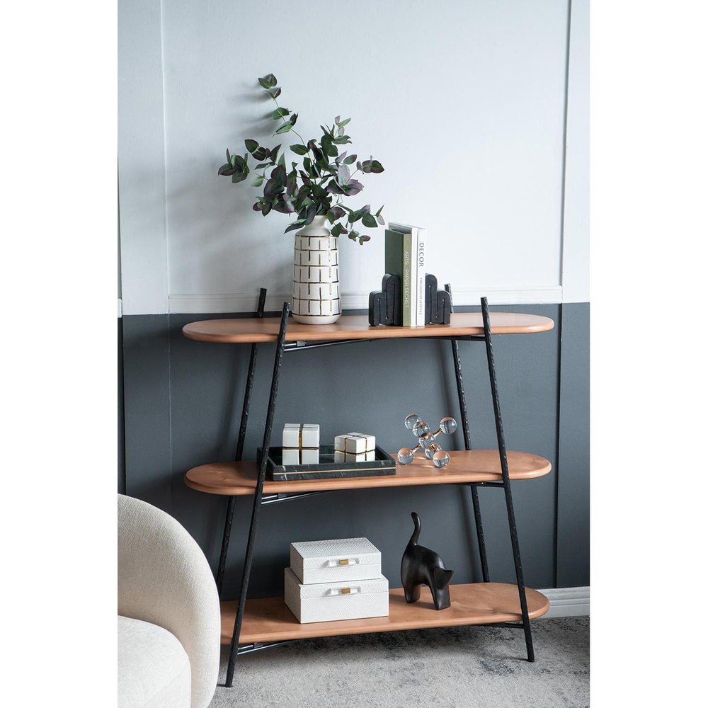 12" Ivory And Gold Geometric Cylindrical Ceramic Table Vase