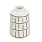 9" Ivory And Gold Geometric Round Ceramic Table Vase