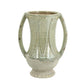 12" Sage And Ivory Amphora Ceramic Table Vase