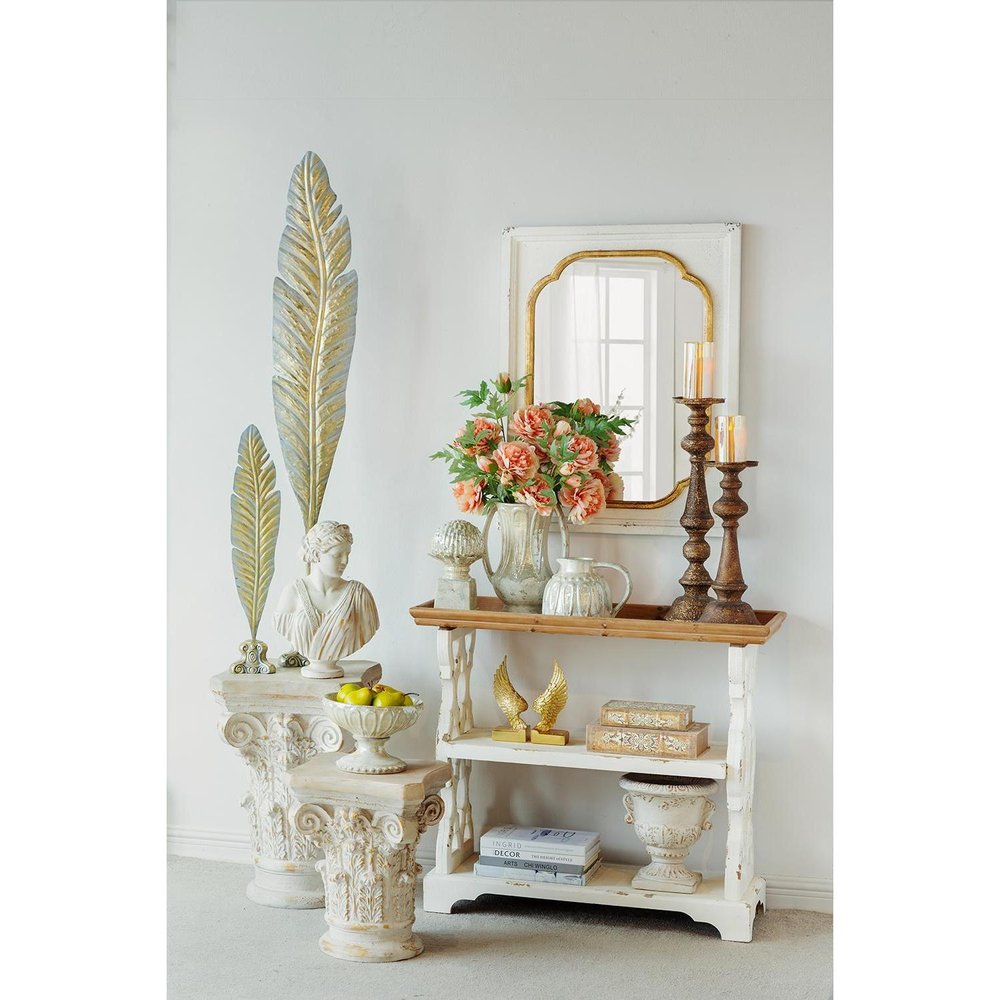 12" Sage And Ivory Amphora Ceramic Table Vase