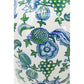 19" White Blue And Green Floral Urn Porcelain Table Vase