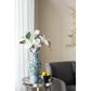 19" White Blue And Green Floral Urn Porcelain Table Vase