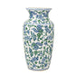 24" White Blue And Green And White Chinoiserie Porcelain Table Vase