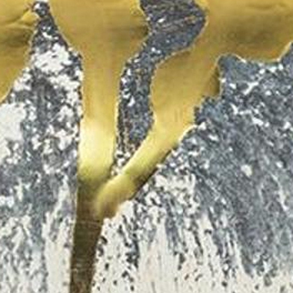 8" Gray Ivory And Gold Modern Abstract Ceramic Table Vase