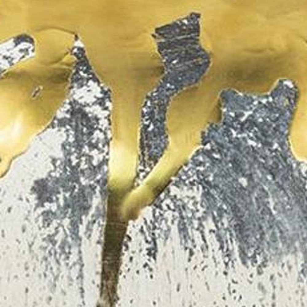 8" Gray Ivory And Gold Modern Abstract Ceramic Table Vase