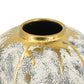 12" Gray Ivory And Gold Modern Abstract Ceramic Table Vase