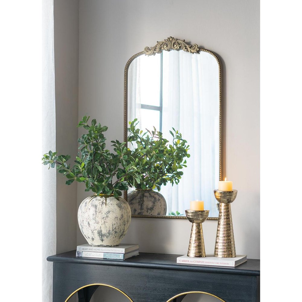 12" Gray Ivory And Gold Modern Abstract Ceramic Table Vase