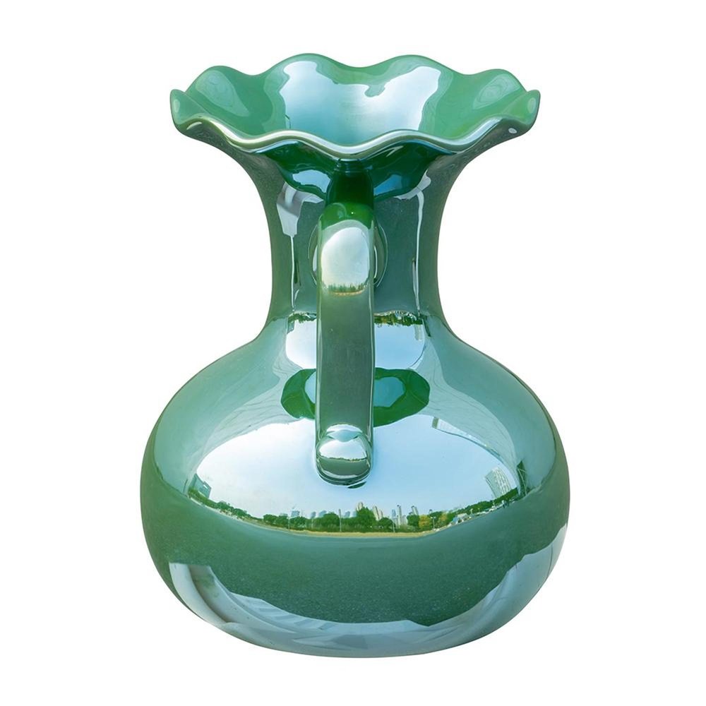 8" Hunter Green Ceramic Amphora Table Vase