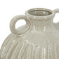 10" Sage And Gray Round With Handles Ceramic Table Vase