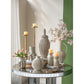 10" Sage And Gray Round With Handles Ceramic Table Vase
