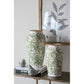 12" Green and White Leaf Round Ceramic Table Vase With Does Not Apply