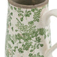 9" Green and White Leaf Round Ceramic Jug Vase With Does Not Apply