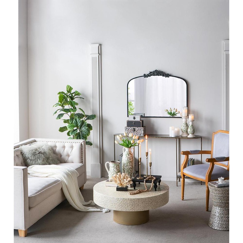 9" Green and White Leaf Round Ceramic Jug Vase With Does Not Apply