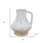 6" Sand And White Terracotta Round Jug Vase