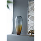 19" Clear And Brown Ombre Glass Table Vase
