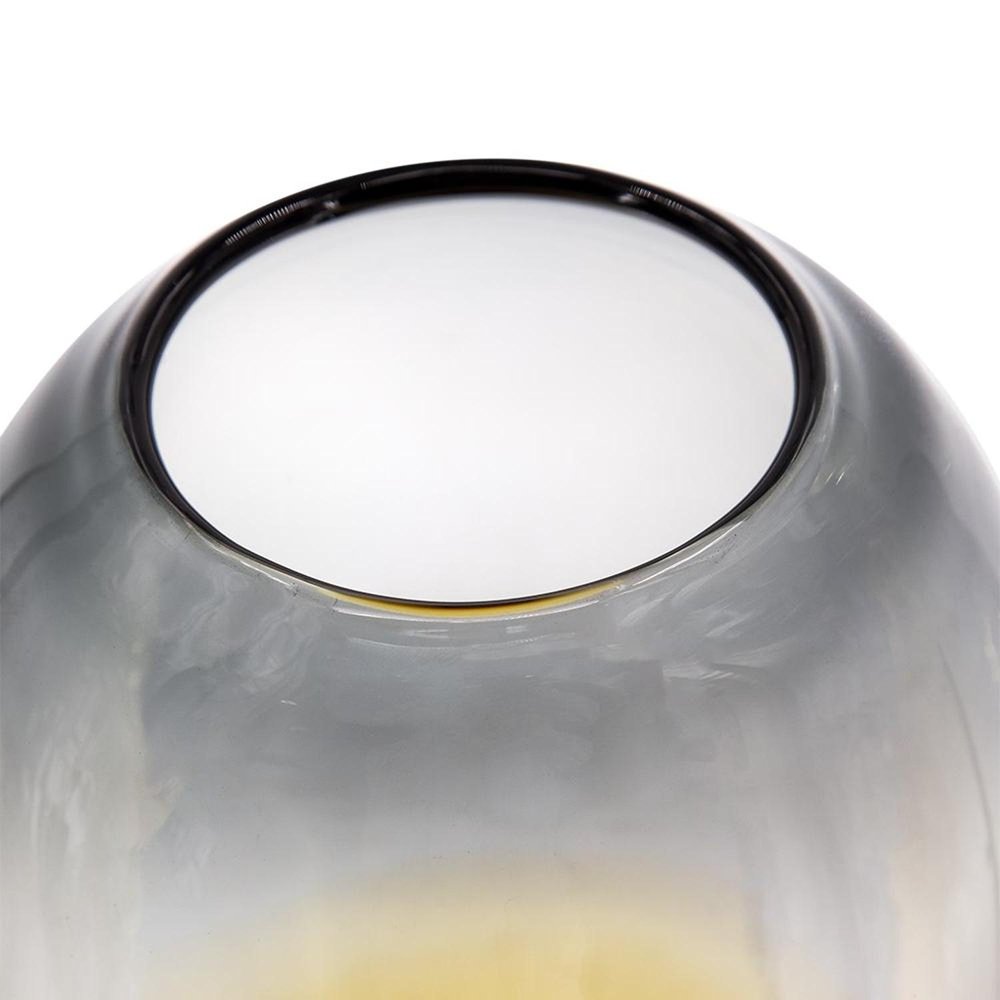 19" Clear And Brown Ombre Glass Table Vase