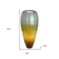 19" Clear And Brown Ombre Glass Table Vase