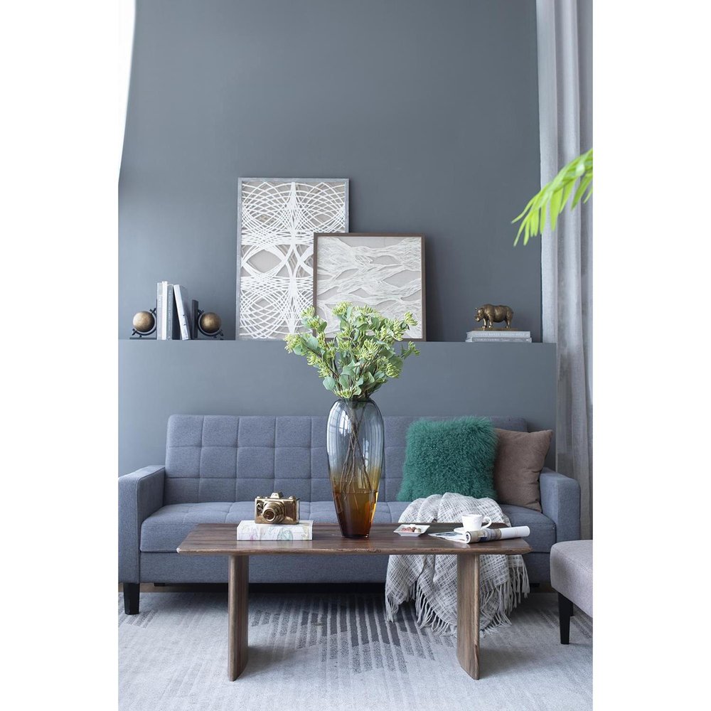 19" Clear And Brown Ombre Glass Table Vase