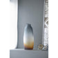 17" Charcoal And Orange Ombre Glass Table Vase