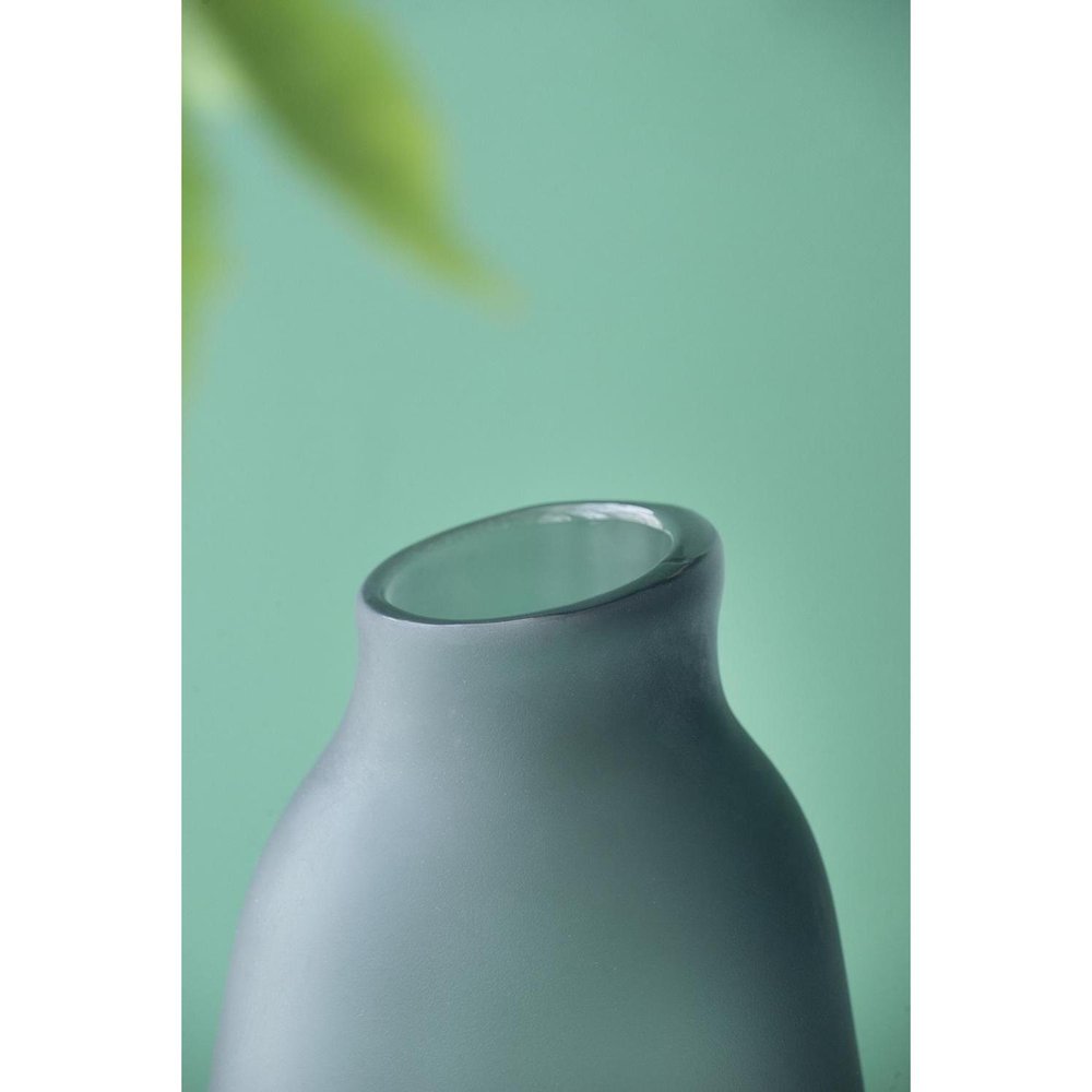 17" Charcoal And Orange Ombre Glass Table Vase