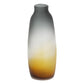 17" Charcoal And Orange Ombre Glass Table Vase